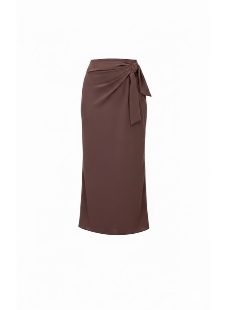 FULL JOY Maxi,Flowing Skirt; Elegant Skirt with a  Beauty and Sophistication With Side knot - Image 4